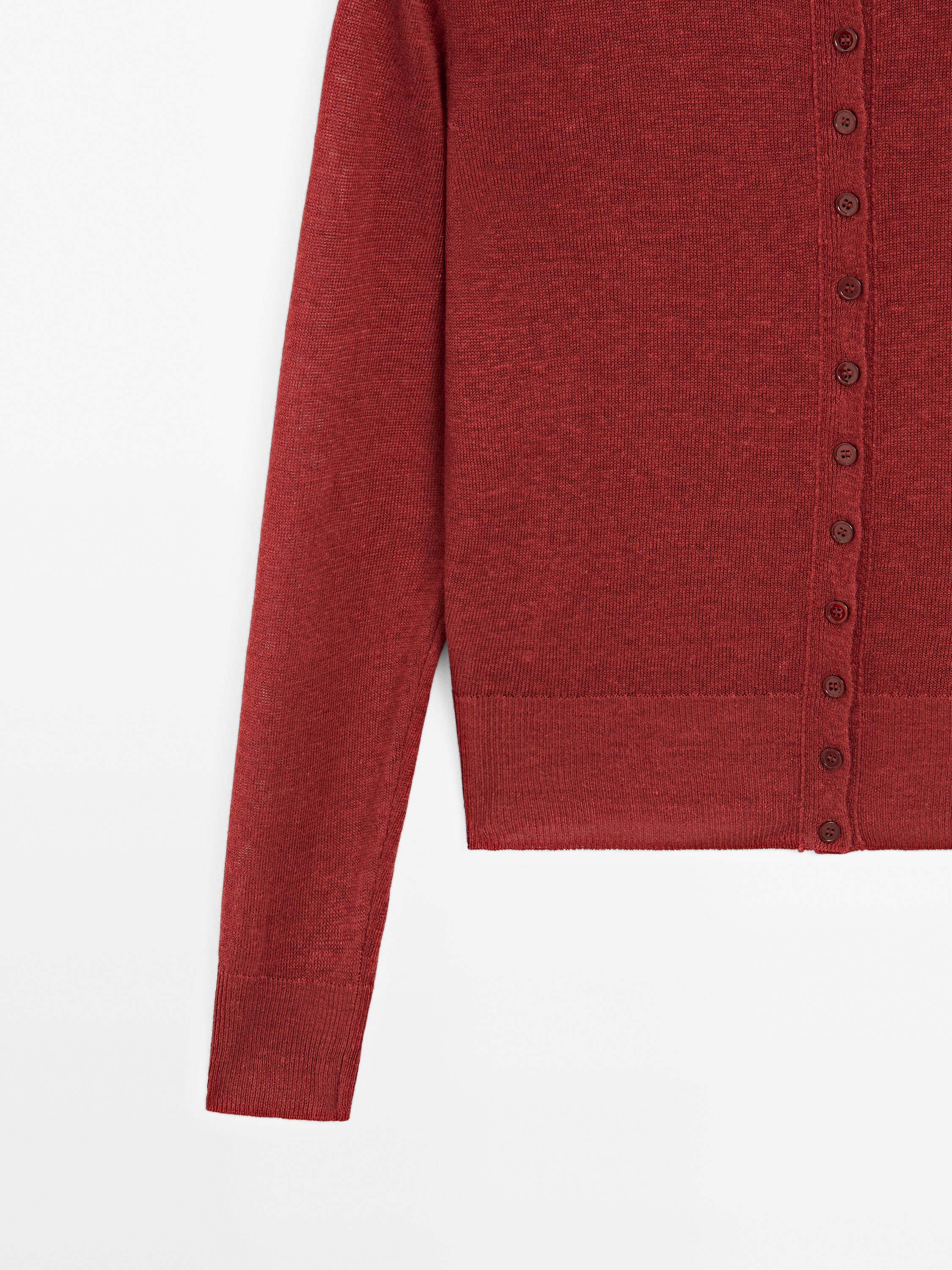 Cardigan manches longues 100 % lin